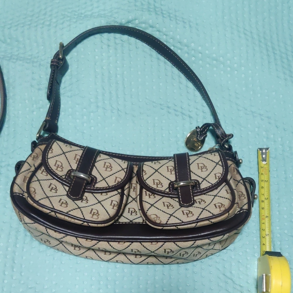 Dooney & Bourke Tan and Brown Monogram Shoulder Bag - Picture 8 of 8